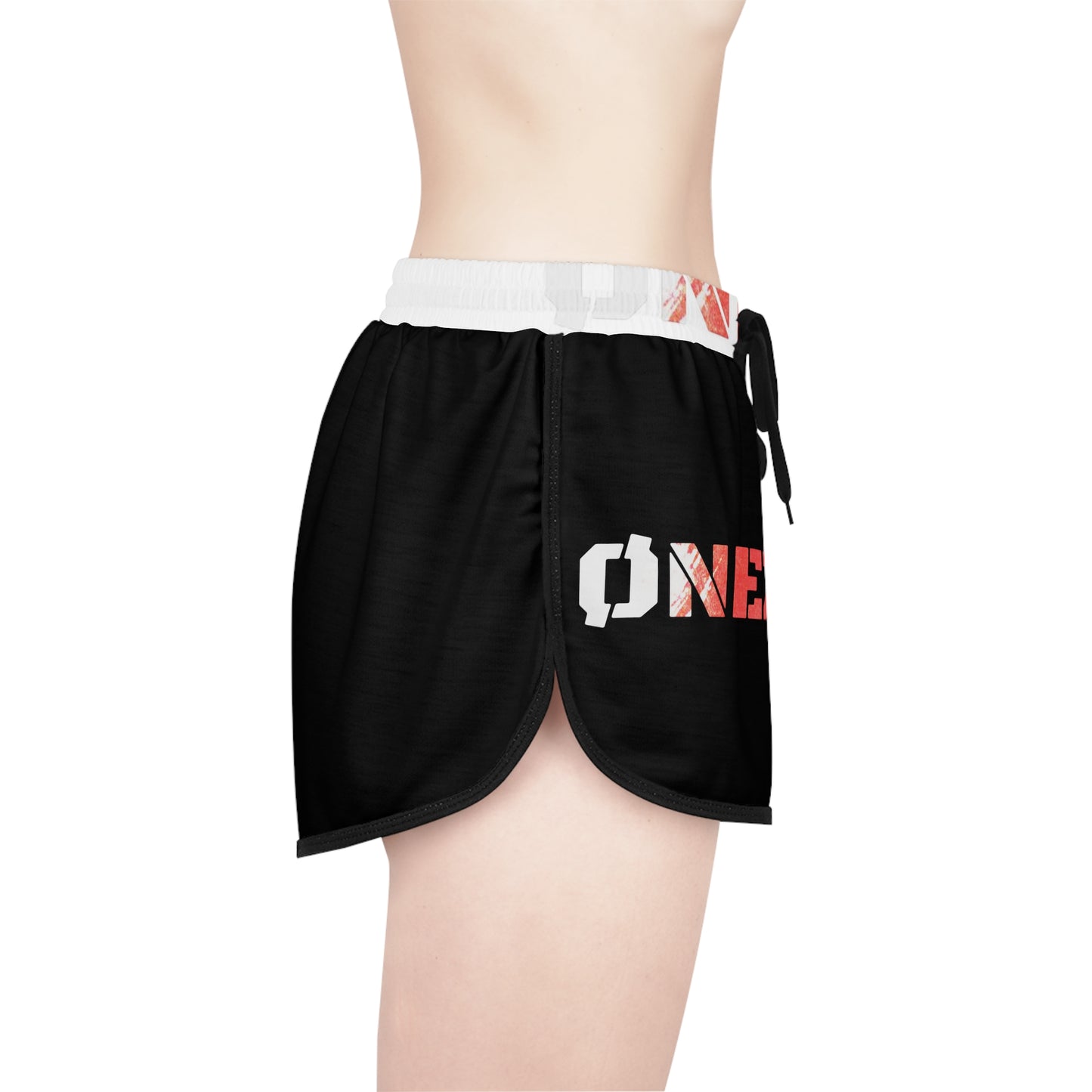 ØNEZRØ (White/Red Logo) Women's Relaxed Shorts