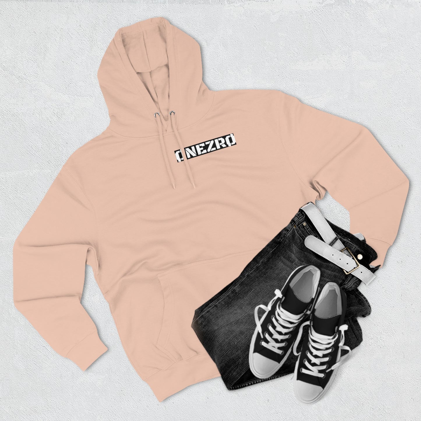 ØNEZRØ (White/Black BG Logo) Unisex Premium Pullover Hoodie