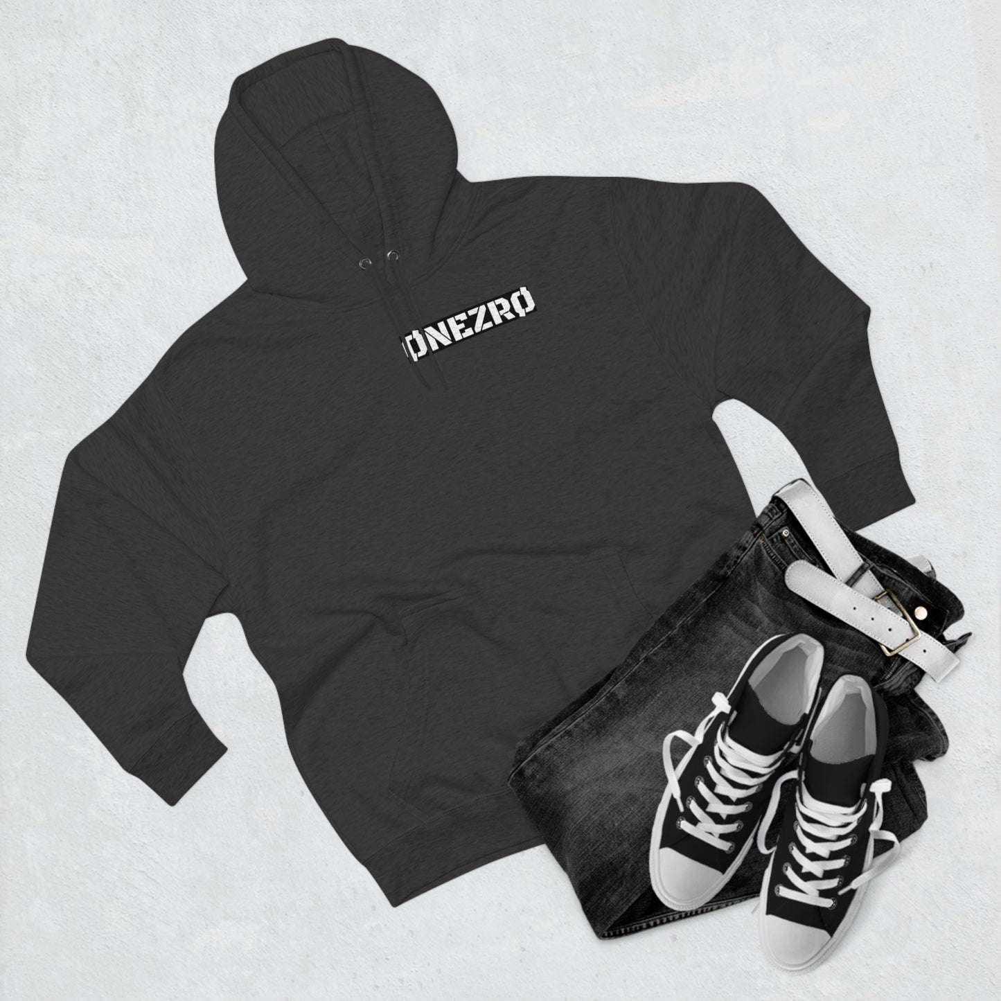 ØNEZRØ (White/Black BG Logo) Unisex Premium Pullover Hoodie