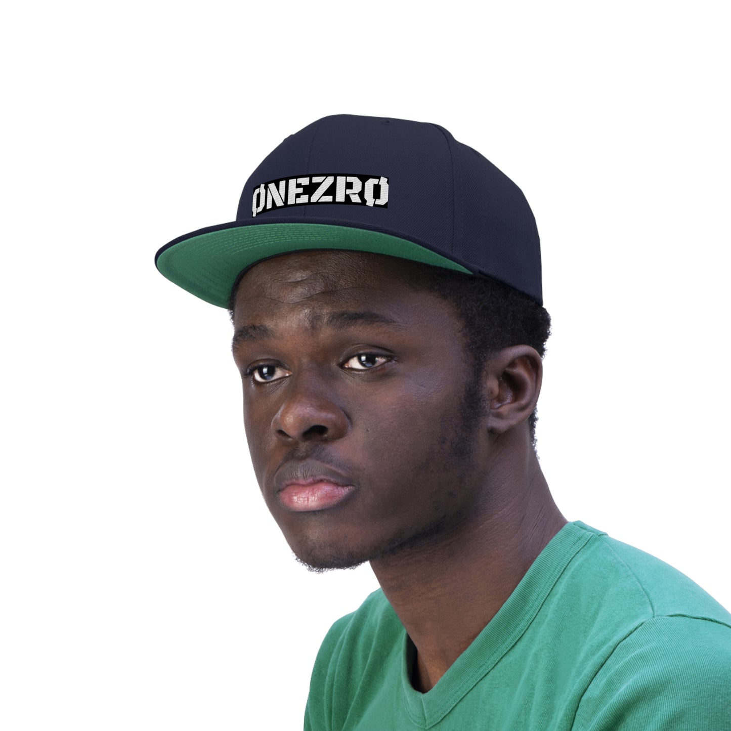 ØNEZRØ (White Logo) Unisex Flat Bill Hat