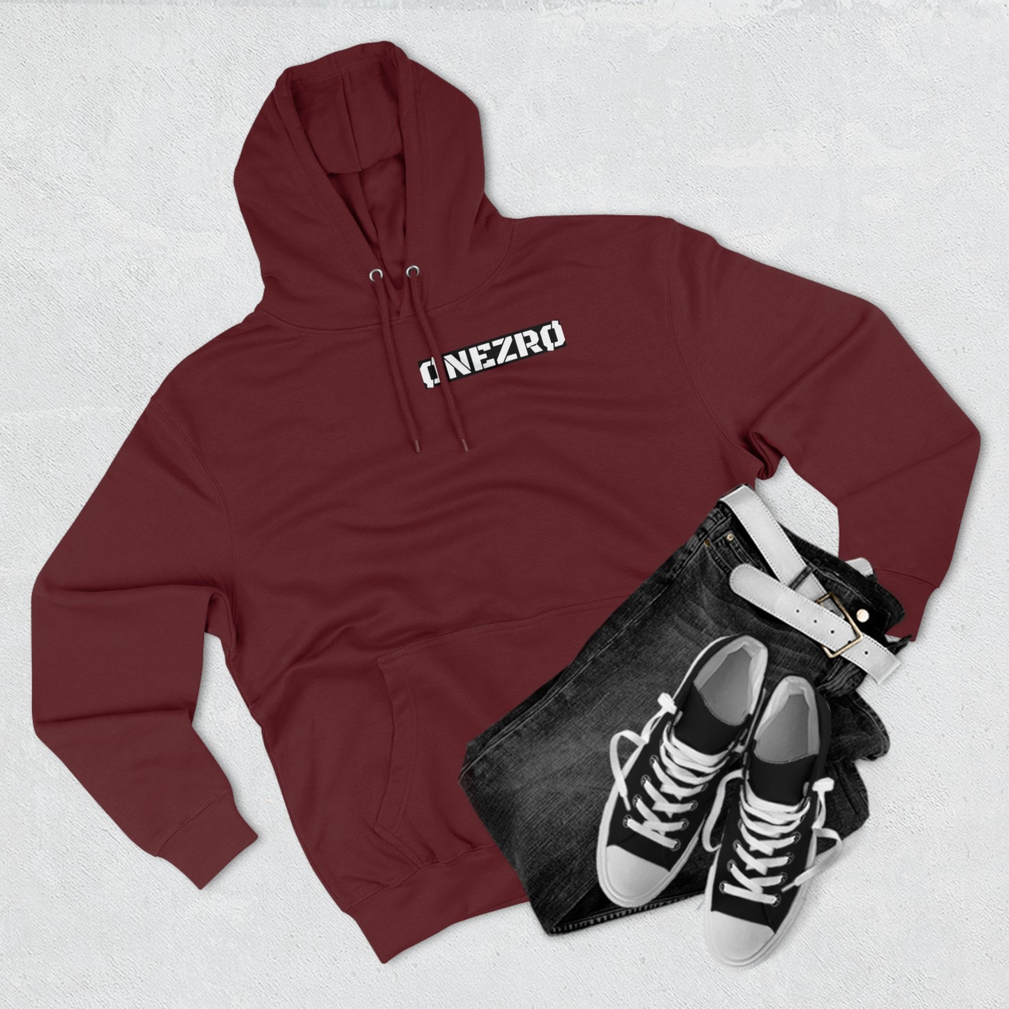 ØNEZRØ (White/Black BG Logo) Unisex Premium Pullover Hoodie