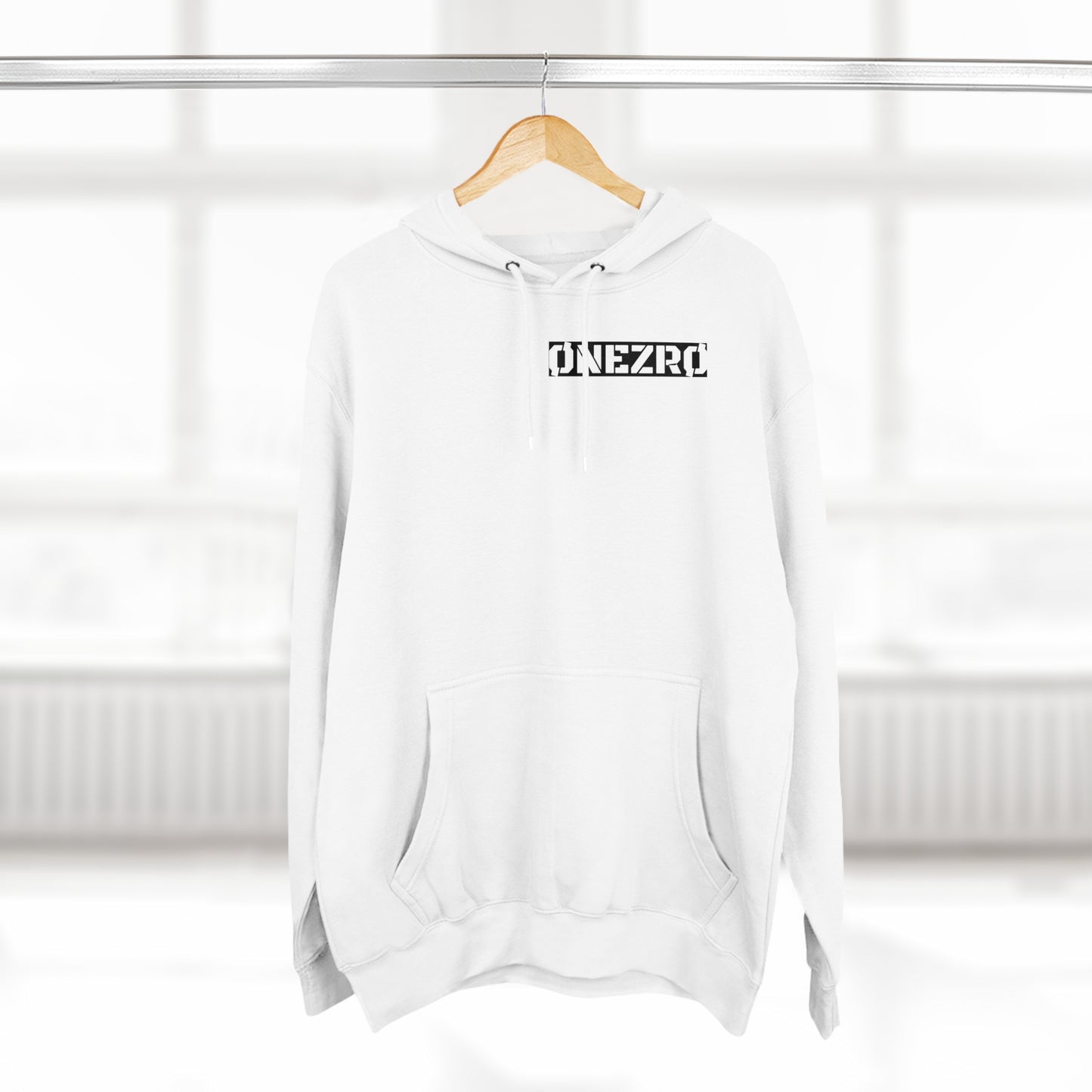 ØNEZRØ (White/Black BG Logo) Unisex Premium Pullover Hoodie