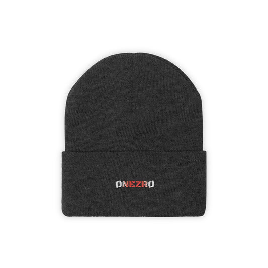 ØNEZRØ (White/Red Logo) Knit Beanie