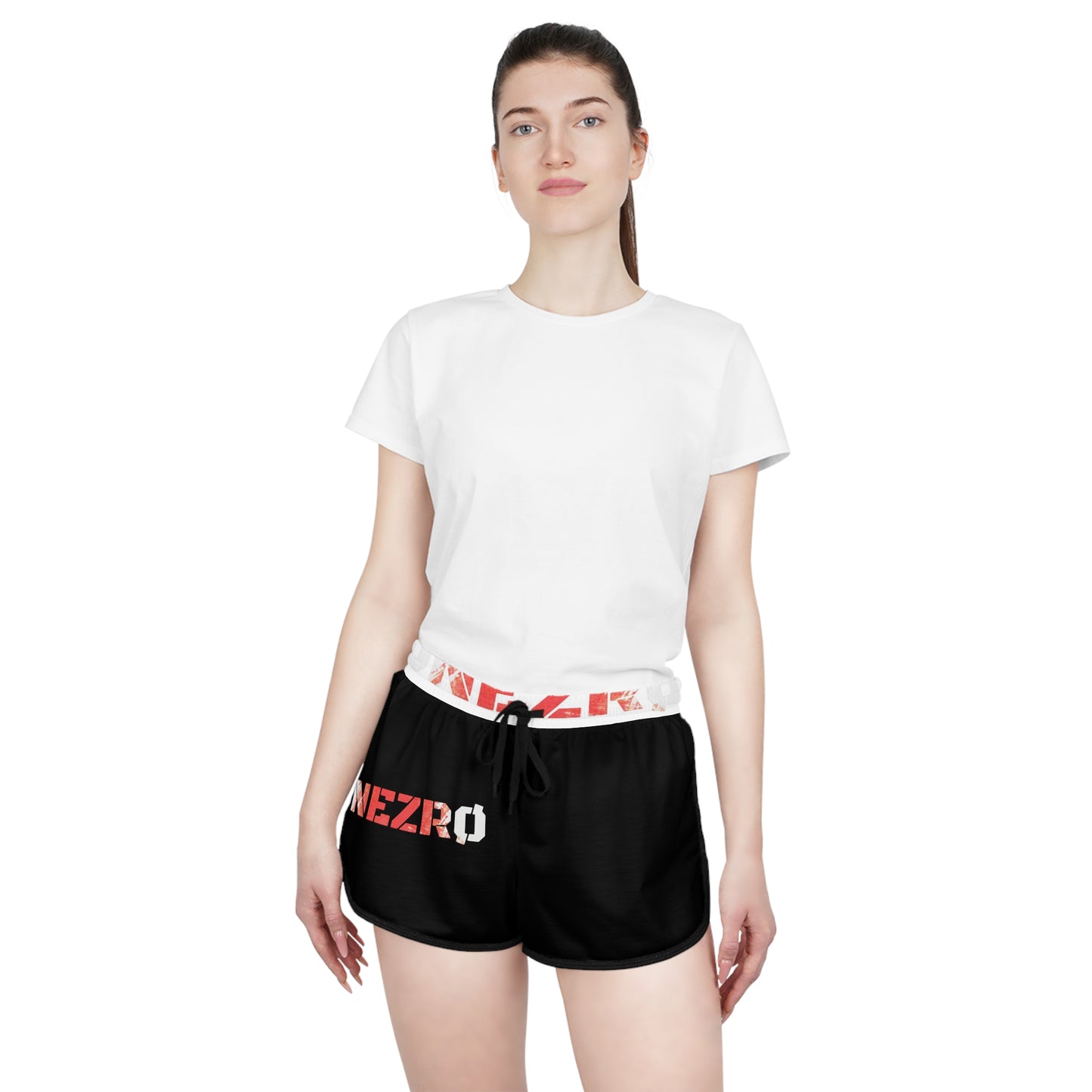 ØNEZRØ (White/Red Logo) Women's Relaxed Shorts