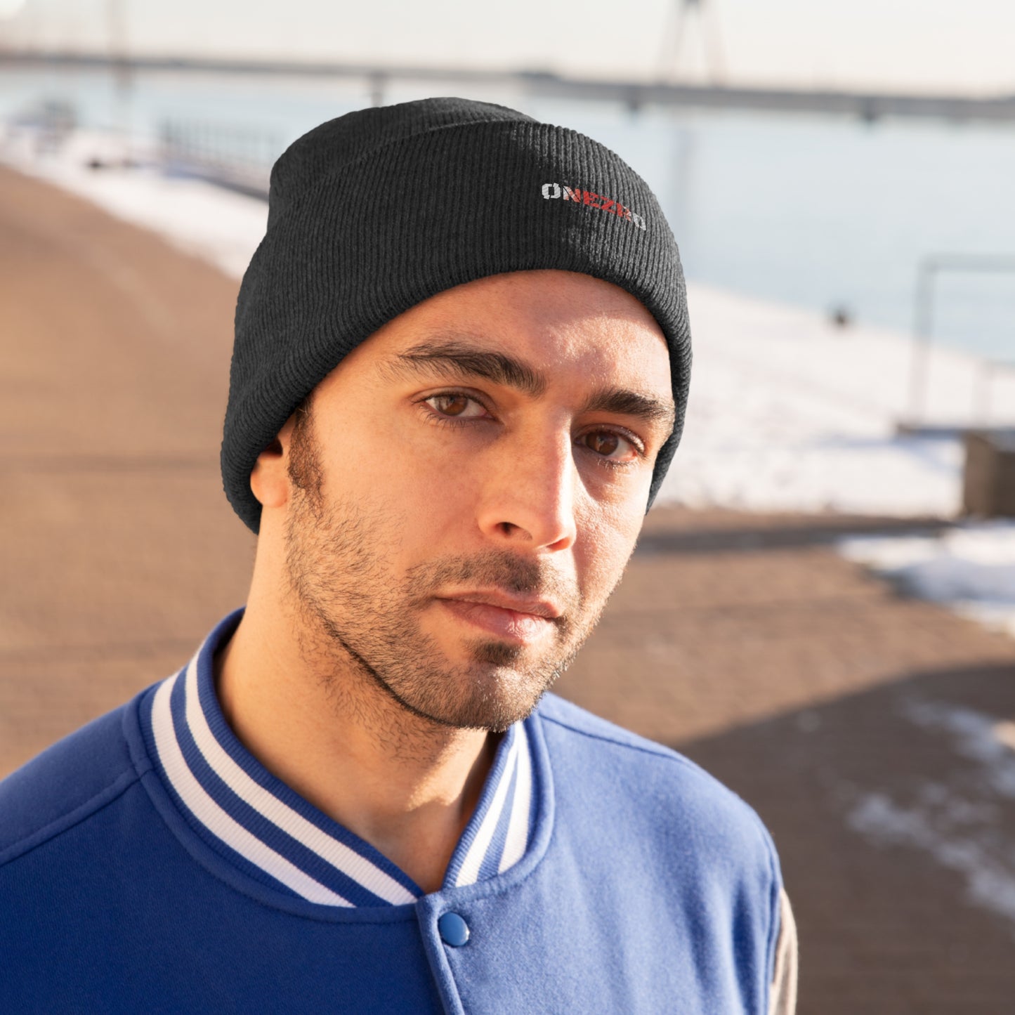 ØNEZRØ (White/Red Logo) Knit Beanie