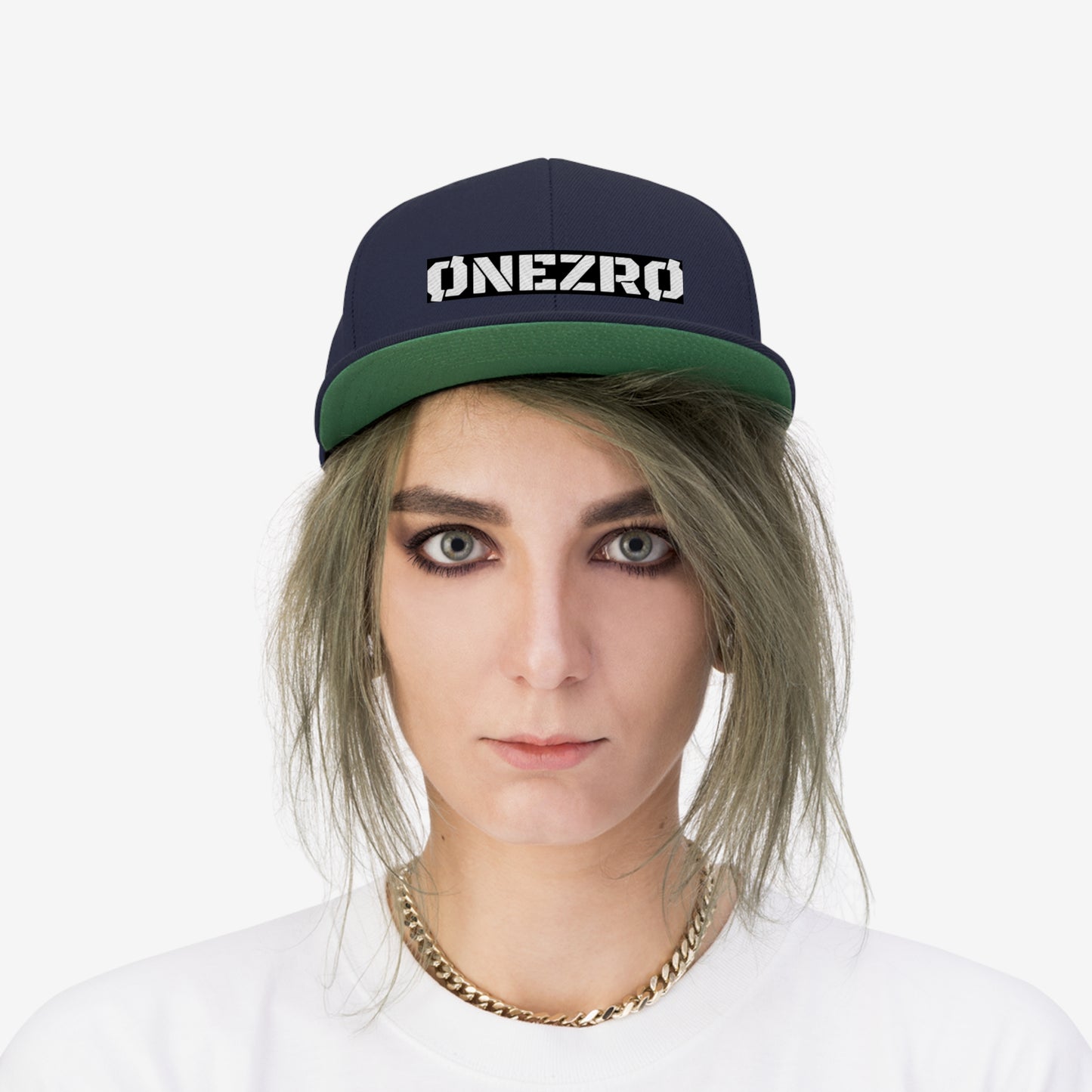 ØNEZRØ (White Logo) Unisex Flat Bill Hat